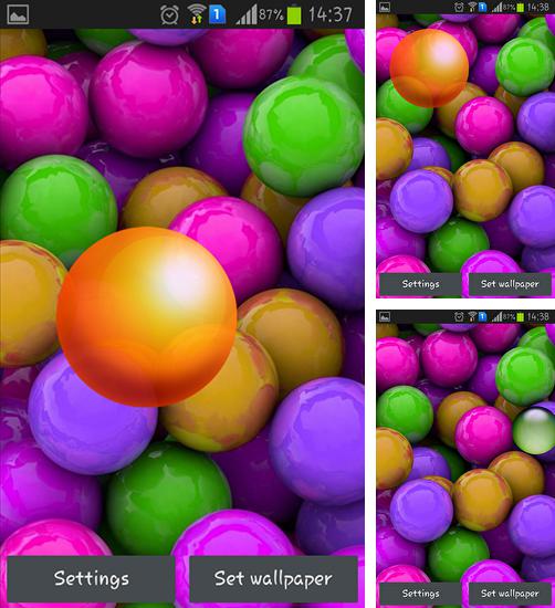 Додатково до живої шпалери Плазма для Android телефонів та планшетів, Ви можете також безкоштовно скачати Colorful balls.