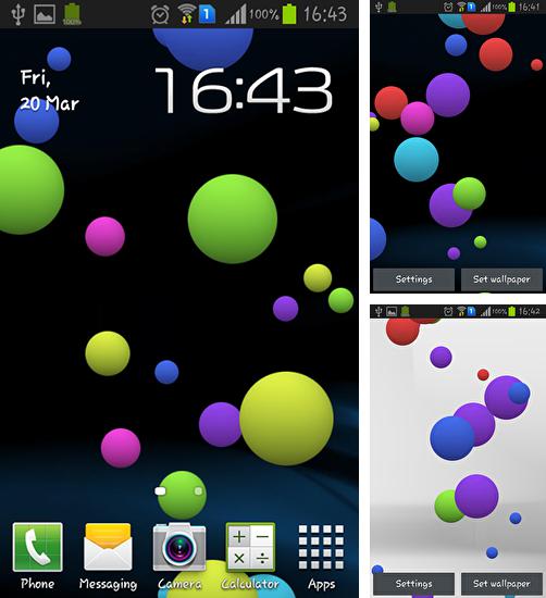 Kostenloses Android-Live Wallpaper Farbige Blasen. Vollversion der Android-apk-App Colorful bubble für Tablets und Telefone.