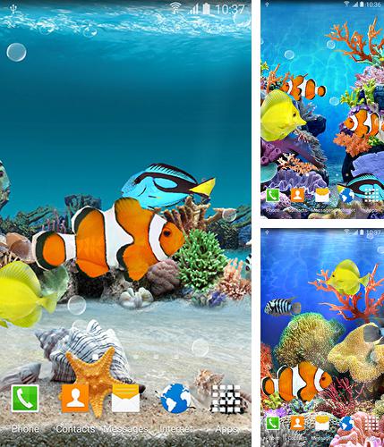Дополнительно к живым обоям на Андроид телефоны и планшеты Розовый пушистый шар, вы можете также бесплатно скачать заставку Coral fish.