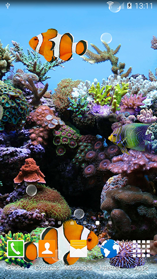 Kostenloses Android-Live Wallpaper Korallen und Fische 3D. Vollversion der Android-apk-App Coral fish 3D für Tablets und Telefone.