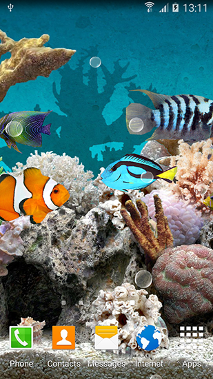 Fondos de pantalla animados a Coral fish 3D para Android. Descarga gratuita fondos de pantalla animados Peces de corales 3D.