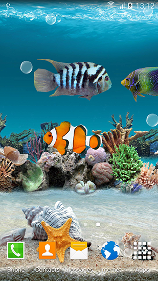 Écrans de Coral fish 3D pour tablette et téléphone Android.