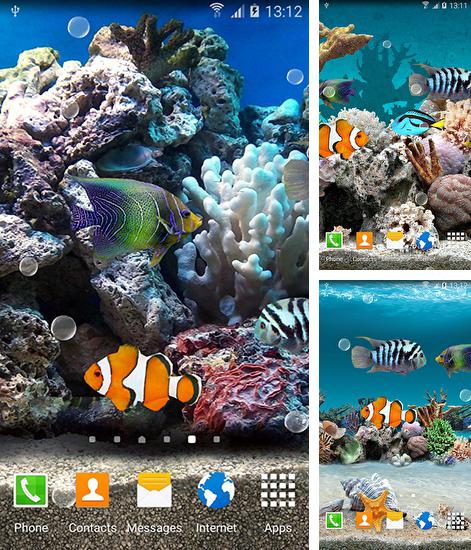 Додатково до живої шпалери Годинники square lite для Android телефонів та планшетів, Ви можете також безкоштовно скачати Coral fish 3D.