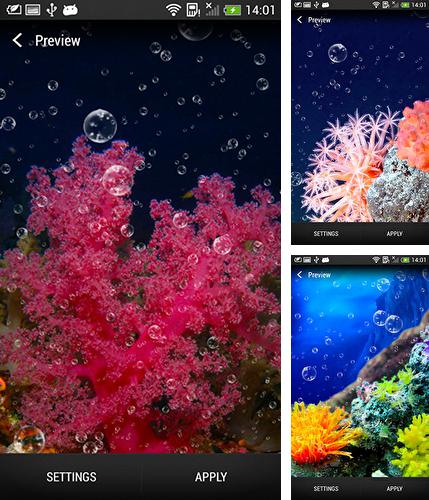 Дополнительно к живым обоям на Андроид телефоны и планшеты Бестиарий, вы можете также бесплатно скачать заставку Coral reef.