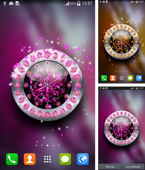 Descarga gratuita fondos de pantalla animados Relojes de cristal  para Android. Consigue la versión completa de la aplicación apk de Crystal clock para tabletas y teléfonos Android.