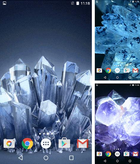 Дополнительно к живым обоям на Андроид телефоны и планшеты Морская ракушка, вы можете также бесплатно скачать заставку Crystals by Fun live wallpapers.