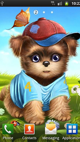 Скриншот Cute and sweet puppy: Dress him up. Скачать живые обои на Андроид планшеты и телефоны.