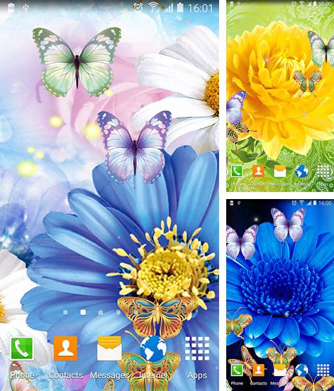 Kostenloses Android-Live Wallpaper Niedliche Schmetterlinge. Vollversion der Android-apk-App Cute butterfly für Tablets und Telefone.