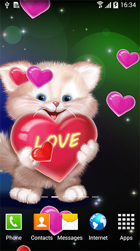 Cute cat by Live Wallpapers 3D用 Android 無料ゲームをダウンロードします。 タブレットおよび携帯電話用のフルバージョンの Android APK アプリライブ・ウォールペーパーズ 3D：かわいい猫を取得します。
