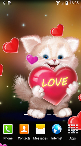 Screenshots von Cute cat by Live Wallpapers 3D für Android-Tablet, Smartphone.