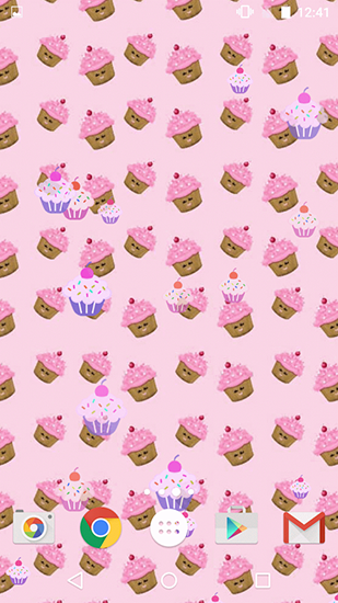 Як виглядають живі шпалери Cute cupcakes.