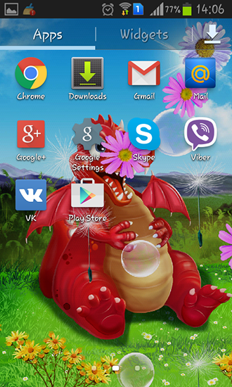 Papeis de parede animados Dragão bonito para Android. Papeis de parede animados Cute dragon para download gratuito.