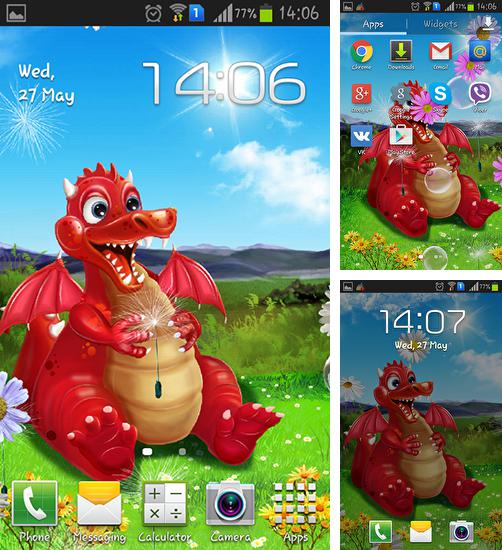 Kostenloses Android-Live Wallpaper Niedlicher Drache. Vollversion der Android-apk-App Cute dragon für Tablets und Telefone.