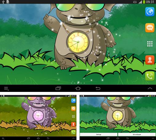 Descarga gratuita fondos de pantalla animados Dragón lindo: Reloj para Android. Consigue la versión completa de la aplicación apk de Cute dragon: Clock para tabletas y teléfonos Android.