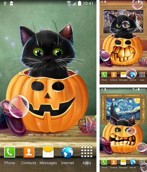Kostenloses Android-Live Wallpaper Sußes Halloween. Vollversion der Android-apk-App Cute Halloween für Tablets und Telefone.
