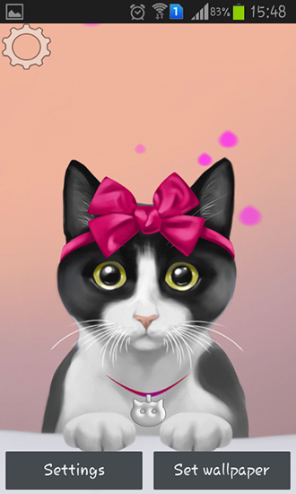 Cute kitty - скриншоты живых обоев для Android.