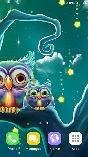 Fondos de pantalla animados a Cute owls para Android. Descarga gratuita fondos de pantalla animados Búhos lindos.