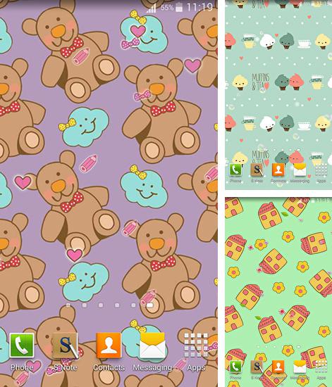 Además de fondo de pantalla animados Sakura abstracta  para teléfonos y tabletas Android, también puedes descargarte gratis Cute patterns.