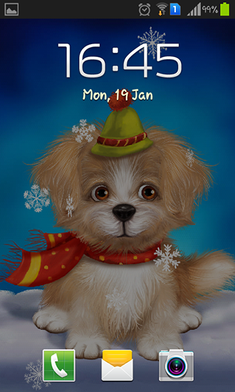 Écrans de Cute puppy pour tablette et téléphone Android.