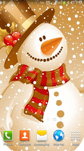 Papeis de parede animados Boneco de neve bonito para Android. Papeis de parede animados Cute snowman para download gratuito.