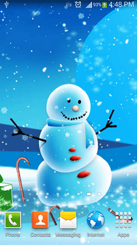 Скриншот Cute snowman. Скачать живые обои на Андроид планшеты и телефоны.