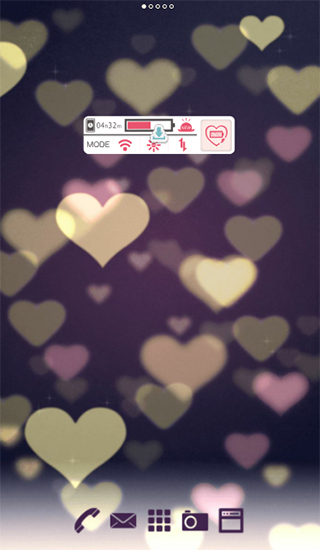 Screenshots of the Cute wallpaper. Bokeh hearts for Android tablet, phone.