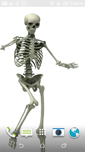 Écrans de Dancing skeleton pour tablette et téléphone Android.