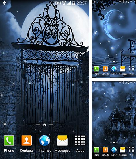 Дополнительно к живым обоям на Андроид телефоны и планшеты Часы HD, вы можете также бесплатно скачать заставку Dark night.