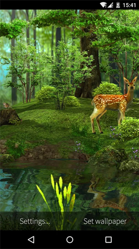 Écrans de Deer and nature 3D pour tablette et téléphone Android.