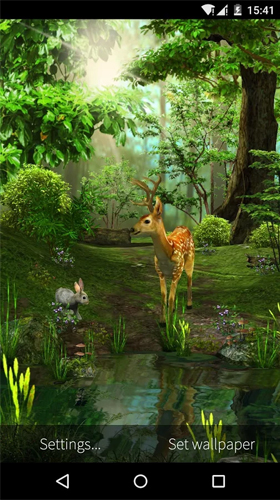 Як виглядають живі шпалери Deer and nature 3D.