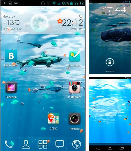 Kostenloses Android-Live Wallpaper Tiefen des Ozeans 3D. Vollversion der Android-apk-App Depths of the ocean 3D für Tablets und Telefone.