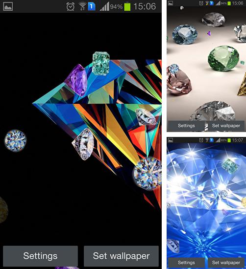 Kostenloses Android-Live Wallpaper Diamant. Vollversion der Android-apk-App Diamond by Happy live wallpapers für Tablets und Telefone.