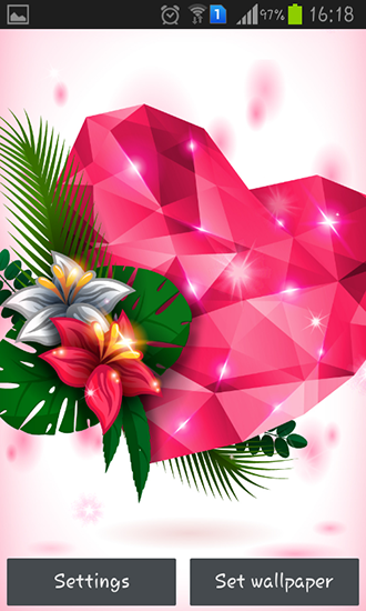 Download livewallpaper Diamond hearts for Android. Get full version of Android apk livewallpaper Diamond hearts for tablet and phone.