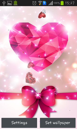 Capturas de pantalla de Diamond hearts by Live wallpaper HQ para tabletas y teléfonos Android.