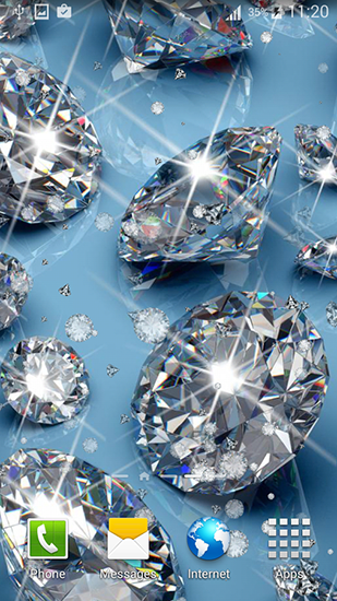Diamonds for girls für Android spielen. Live Wallpaper Diamanten für Mädchen kostenloser Download.