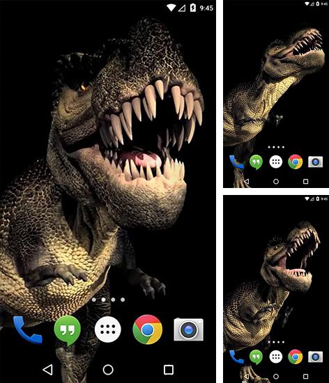 Zusätzlich zum Live Wallpaper Partikel Sternbiler für Android Mobiltelefone und Tablets, können Sie auch Dino T-Rex 3D, Dino T-Rex 3D kostenlos herunterladen.
