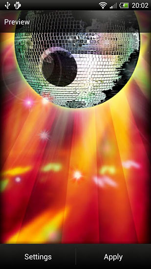 Disco Ball für Android spielen. Live Wallpaper Discoball kostenloser Download.