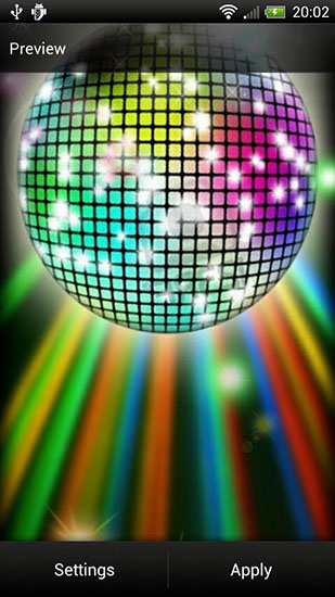 Screenshots of the Disco Ball for Android tablet, phone.