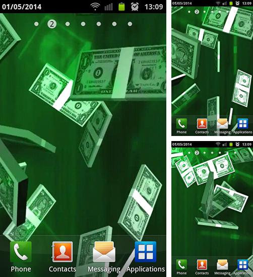 Kostenloses Android-Live Wallpaper Dollarregen. Vollversion der Android-apk-App Dollar rain für Tablets und Telefone.