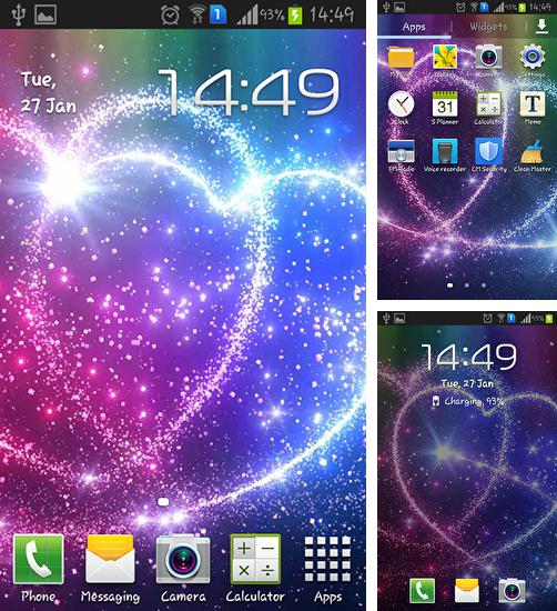 Додатково до живої шпалери Супер Q для Android телефонів та планшетів, Ви можете також безкоштовно скачати Double heart.
