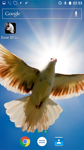 Écrans de Dove 3D pour tablette et téléphone Android.