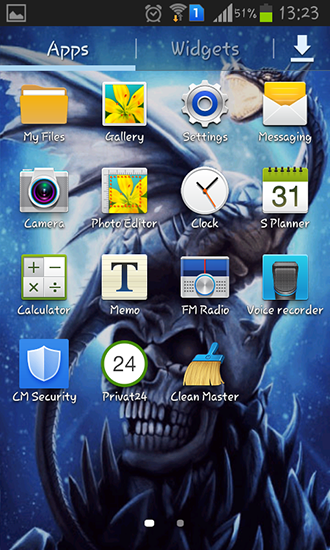 Android タブレット、携帯電話用ドラゴン・オン・スカルのスクリーンショット。