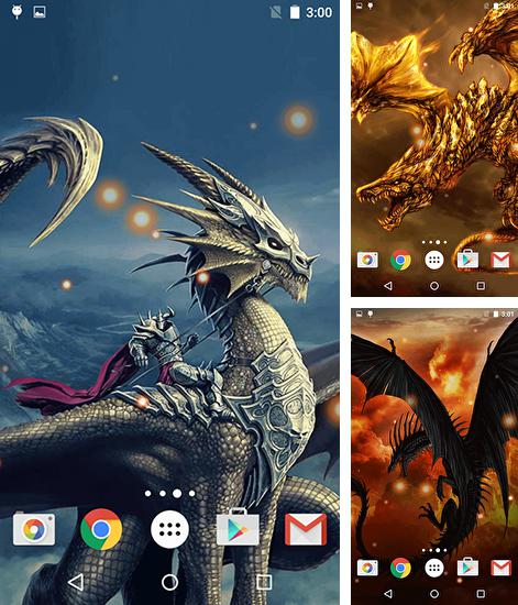 Додатково до живої шпалери Падаючі квіти сакури для Android телефонів та планшетів, Ви можете також безкоштовно скачати Dragons.