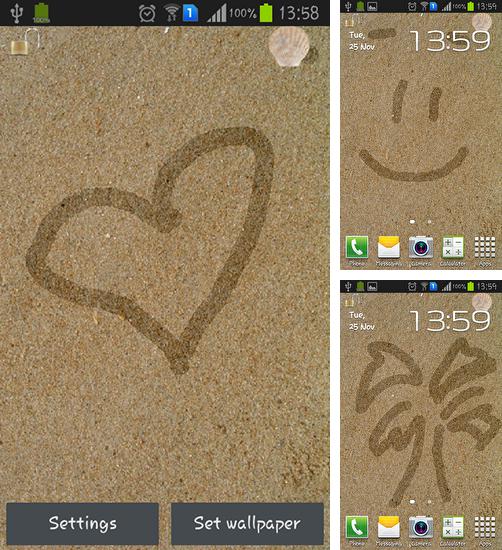 Kostenloses Android-Live Wallpaper Male auf dem Sand. Vollversion der Android-apk-App Draw on sand für Tablets und Telefone.
