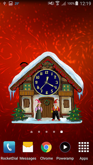 Dreamery clock: Christmas - бесплатно скачать живые обои на Андроид телефон или планшет.
