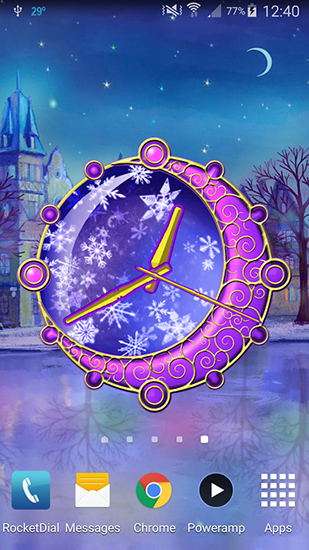 Papeis de parede animados Relógio mágico: Natal para Android. Papeis de parede animados Dreamery clock: Christmas para download gratuito.