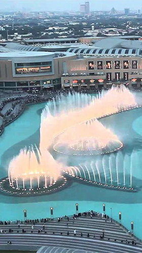 Fondos de pantalla animados a Dubai fountain para Android. Descarga gratuita fondos de pantalla animados Fuente de Dubai.