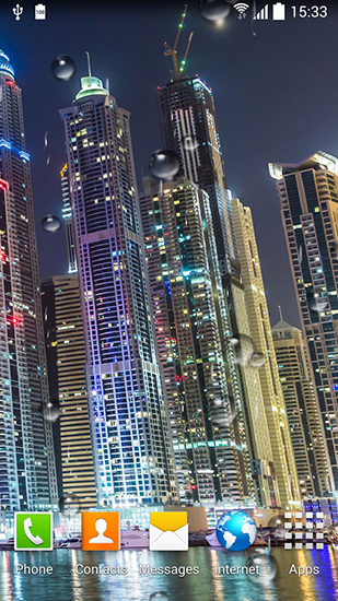 Kostenloses Android-Live Wallpaper Dubai Nacht. Vollversion der Android-apk-App Dubai night für Tablets und Telefone.