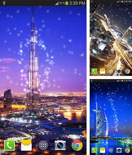 Kostenloses Android-Live Wallpaper Dubai Nacht. Vollversion der Android-apk-App Dubai night by live wallpaper HongKong für Tablets und Telefone.