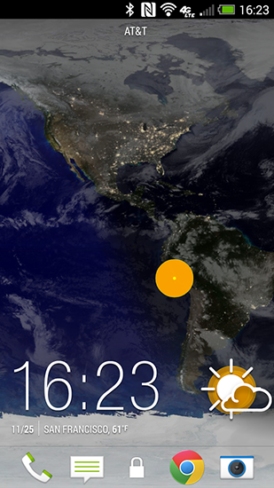Écrans de Earth pour tablette et téléphone Android.